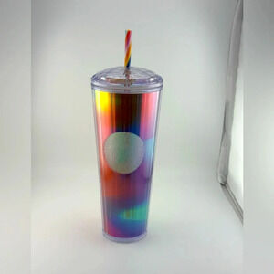 2021 STARBUCKS 24 Oz. Acrylic VENTI Cold Cup Tumbler RAINBOW KALEIDOSCOPE
